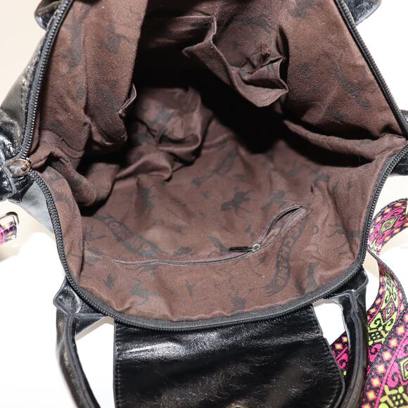 Longchamp Le Pliage Cuir Black Leather Tote w/ Color Strap - Picture 7 of 8